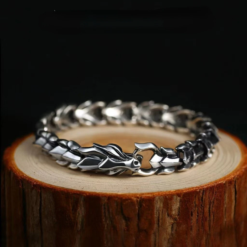 

Vintage Men's Silver Color Keel Bracelet Hip Hop Punk Opening Bracelet Banquet Jewelry Accessories Gift