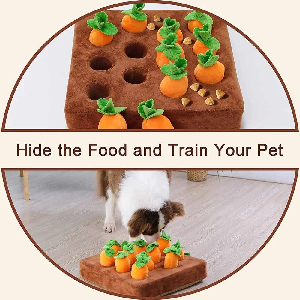 Carrot Design Plush Puzzle Dog Toy With 6 Carrots Amusing Dog Snuffle Mat  Toy Interactive Dog Enrichment Lick Toys For Small Size Dogs - Temu