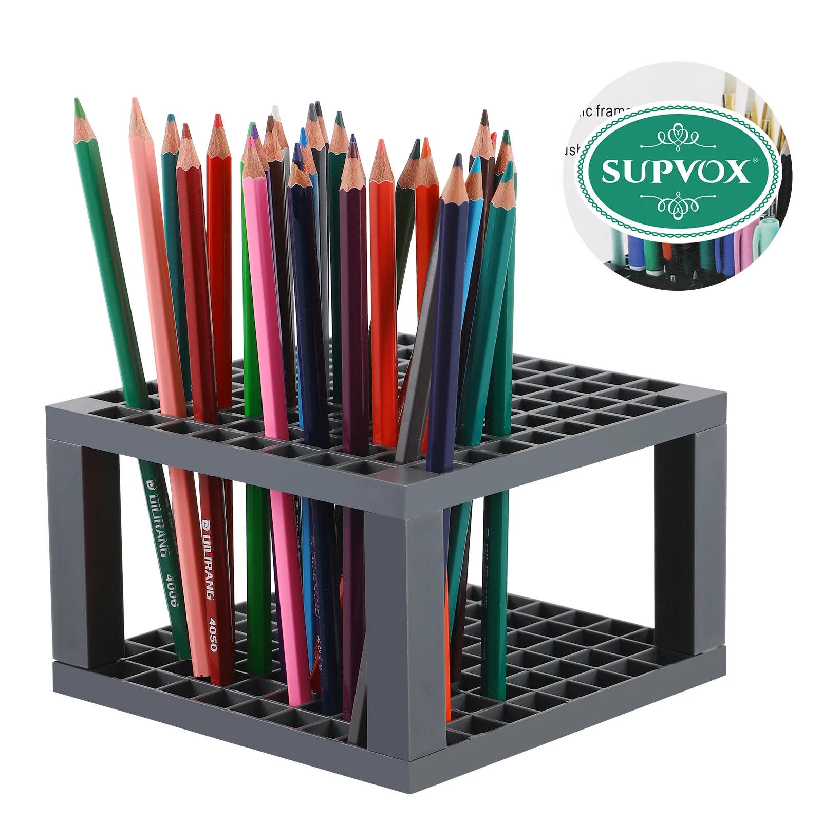 Support de rangement pour stylos de peinture, 96 grilles, carré, couleur  unie, support de rangement pour pinceaux, Portable, organisateur de crayons  de bureau, présentoir - AliExpress