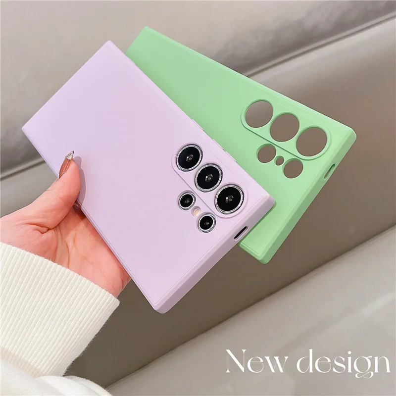 Premium Liquid Silicone Shockproof Phone Case with Soft Square Frame Design