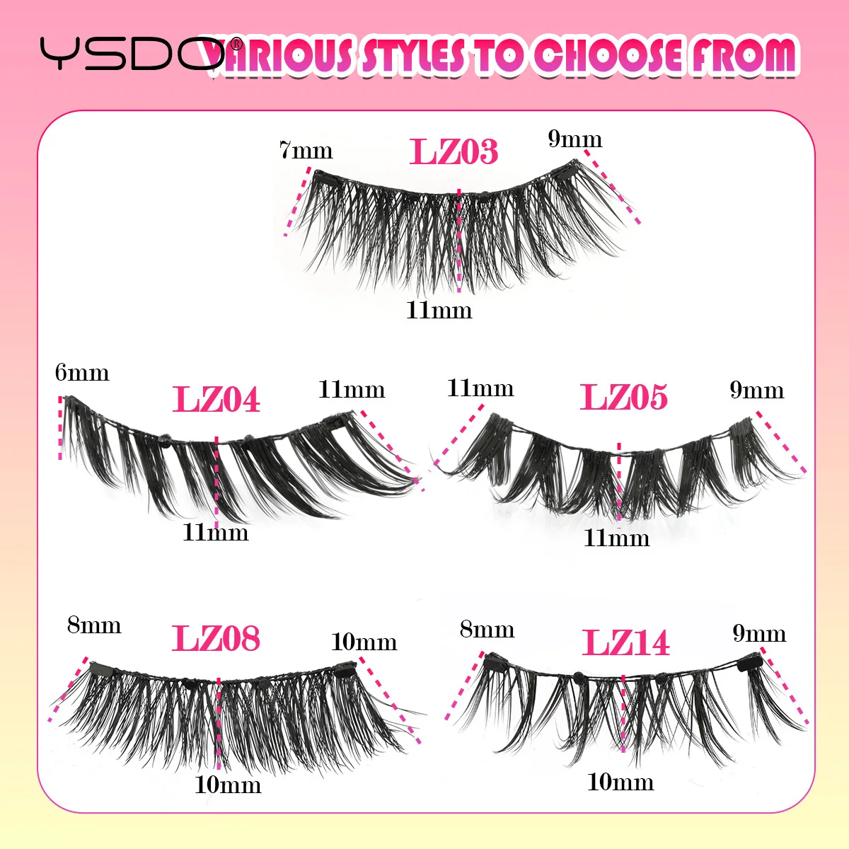 Magnetic False Eyelashes Natural Black Reusable No Glue Needed