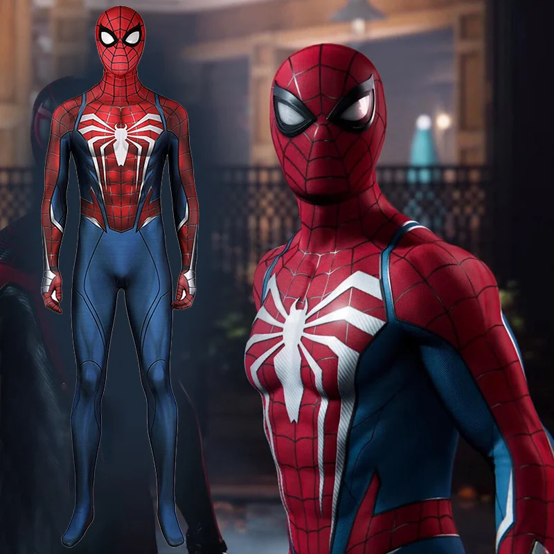 

PS5 Spiderman Advanced Suit Cosplay Costume Superhero Spidey Boys 3D Printed Spandex Halloween Costume Zenzai Suits Adult Kids