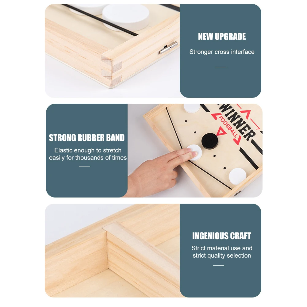 Wooden Chessboard Toys Parent-child Interaction Fun Fast Sling Puck Game Double-player Battle Children Gifts Kids Indoor Games 6