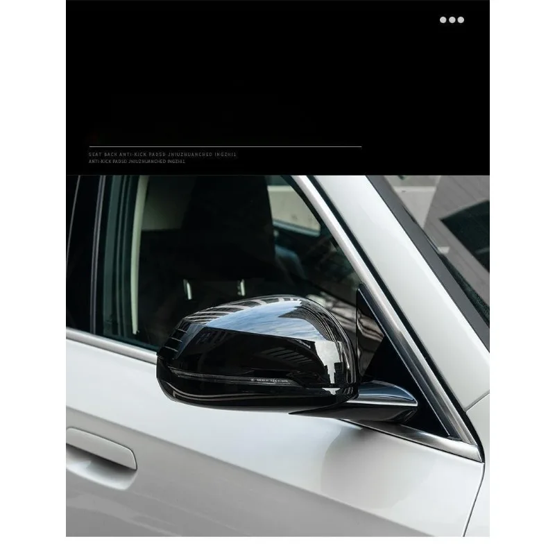 BMW X1 iX1 U11 2023 카본 파이버 사이드 미러 커버, 리어 뷰 미러 캡 보호 쉘, 직접 장착 업그레이드, 글로시 블랙