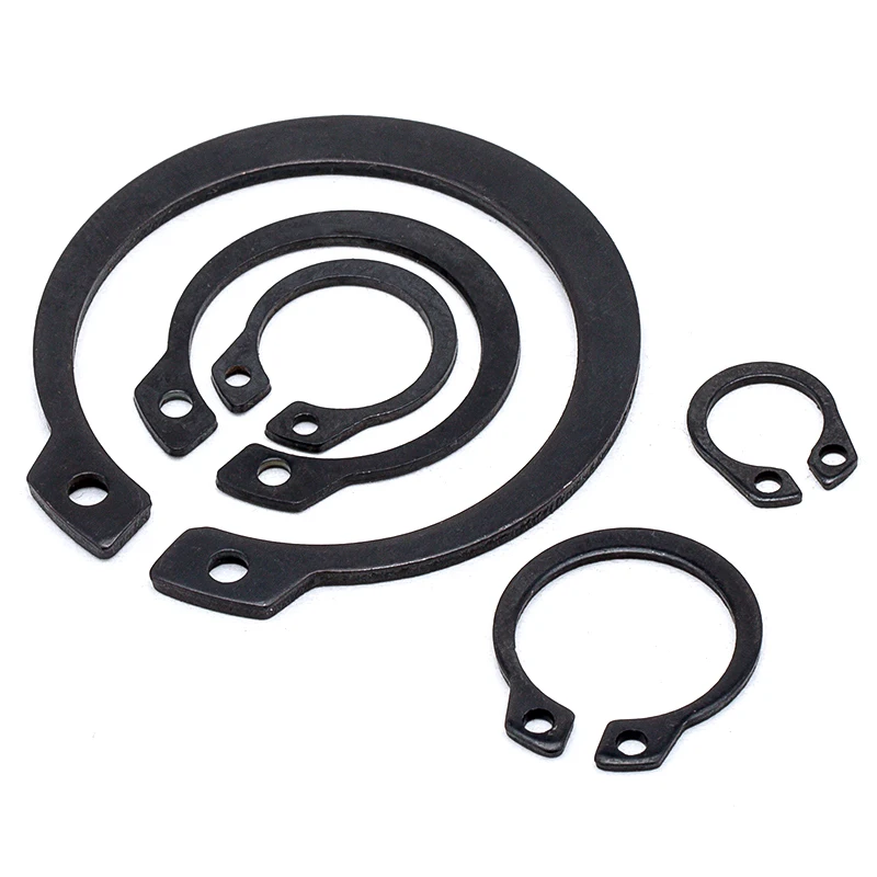 65 Manganese Steel M3-M80 Steel Circlip for Shaft Black C Type Outer Retaining Ring Snap Buckle Elastic Clamp retaining clip retaining clip set retaining ring retaining ring set