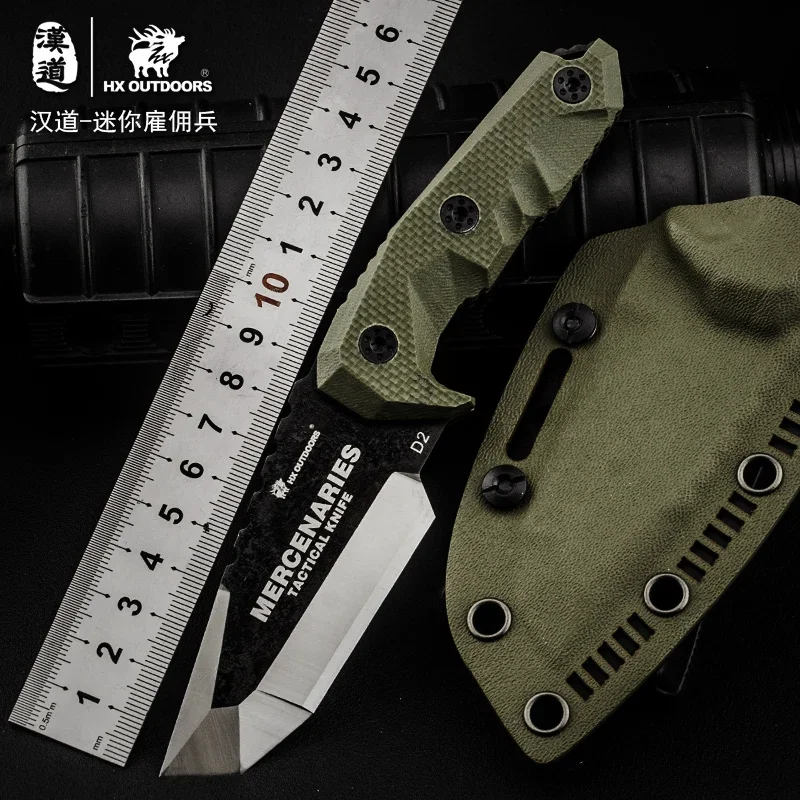  HX OUTDOORS Cuchillo de supervivencia militar para exteriores,  herramienta de alta dureza, cuchillos rectos pequeños esenciales para  camping, senderismo (D225) : Deportes y Actividades al Aire Libre