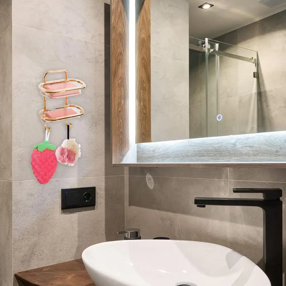 Description Picture 4 of itemWall Mount Soap Dish Adhesive Soap Container Easy Drainage Soap Saver For Home Kitchen Bathroom Shower Soap Tray