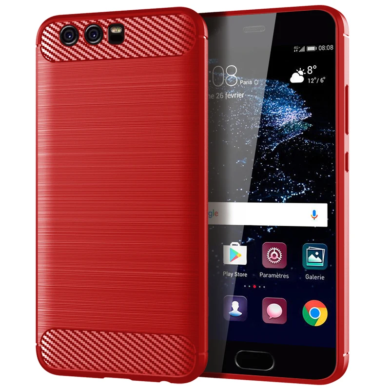 Luxury Brushed Texture Silicone Phone Case with Carbon Fiber Design