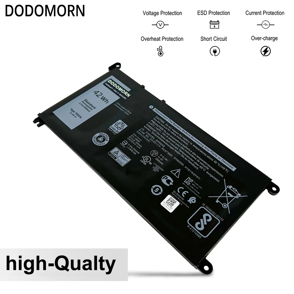 Bateria do Portátil Dell Vostro 3491 3591 3490 3590 3501 Inspiron 5481 5482 5485 5491 5591 5585 5480 11.4v Dodomorn-yrdd6 - Imagem 6