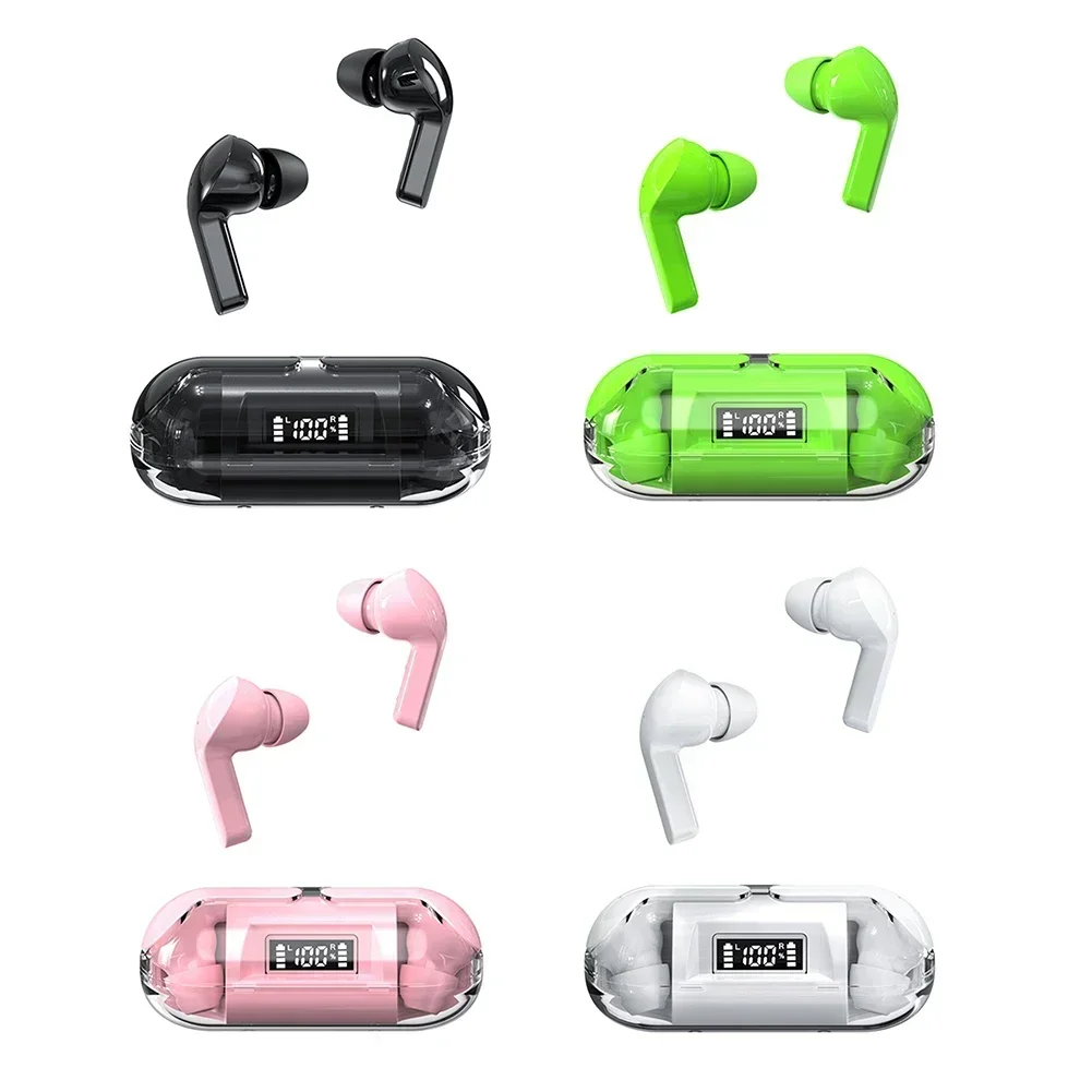 

Bluetooth headsets Earbuds Earphone LED Digital Displayt TM20 5.3 Headset Transparent Sports Wireless headsets tws Bluetooth
