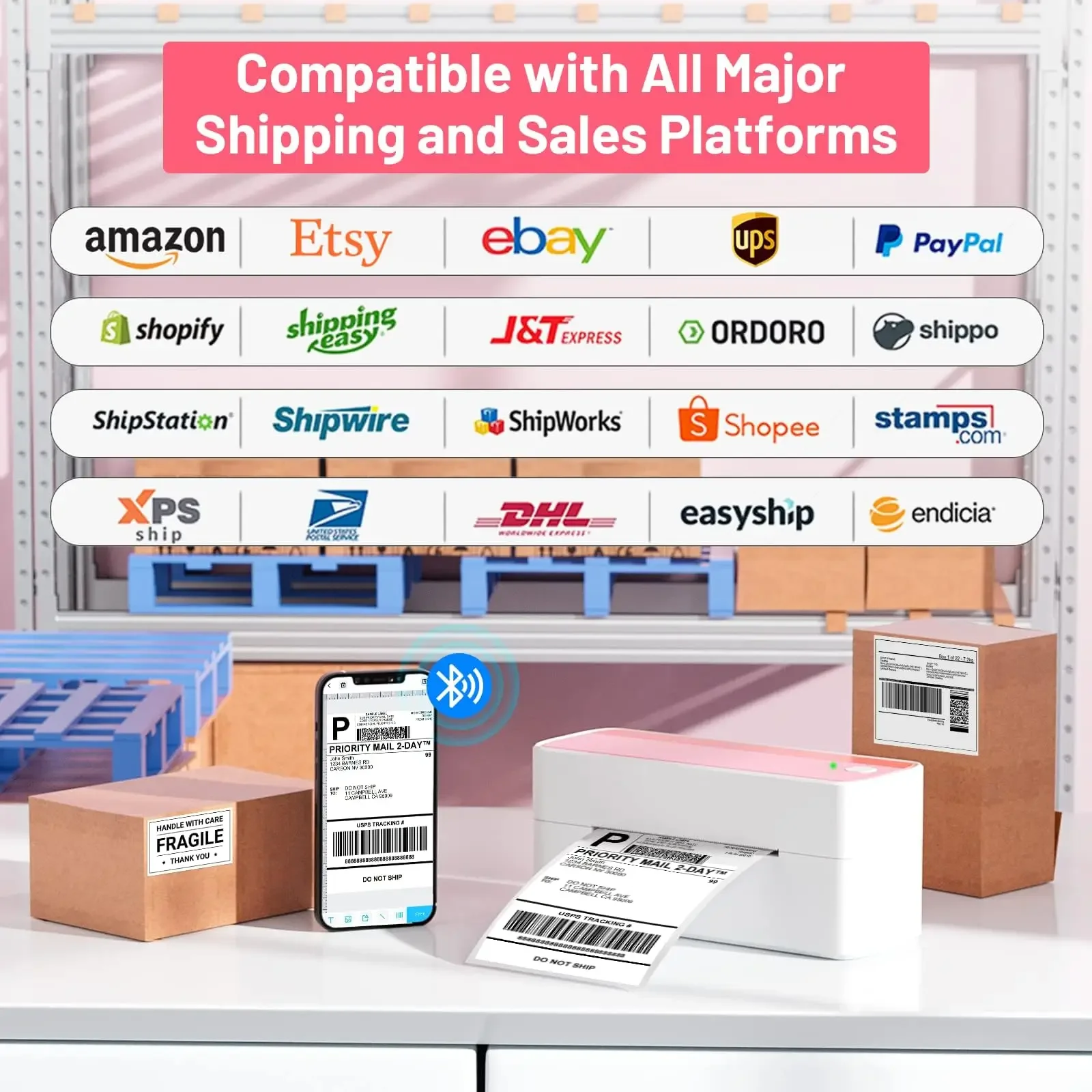 Phomemo 241 Bluetooth Thermal Label Printer Wireless Small Shipping Label Printer 4X6 Compatible with iPhone Android Mac Window - Image 5