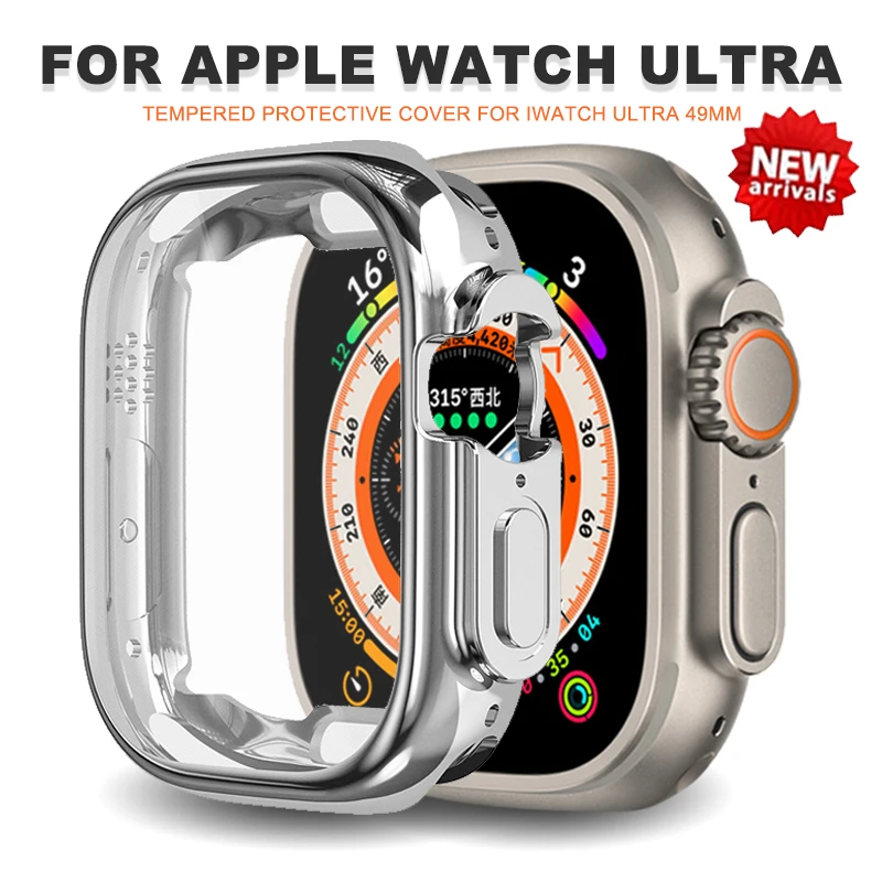 

Стекло + чехол для Apple Watch Series Ultra 49 мм 49 мм Смарт-часы ТПУ защитный бампер аксессуары для Iwatch ультра крышка аксессуары