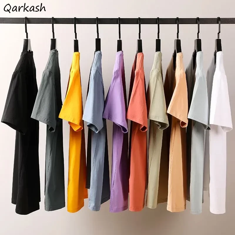 S-5Xl T-Shirt Donna Solid Casual Simple Summer Design Elegante Fashion Ladies O-Collo All-Match Stile Coreano Daily Tops Tender