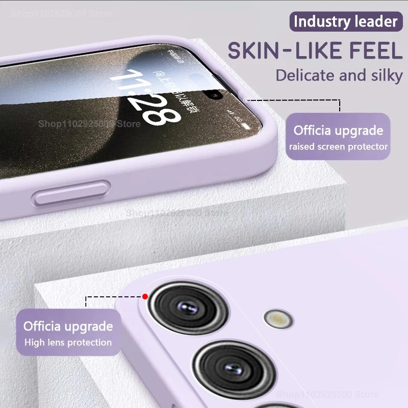 S24 S23 S22 Plus Ultra Case Original Liquid Silicone Phone Cases For Samsung Galaxy S24 S23 S22 Plus Ultra S24Ultra Soft Cover