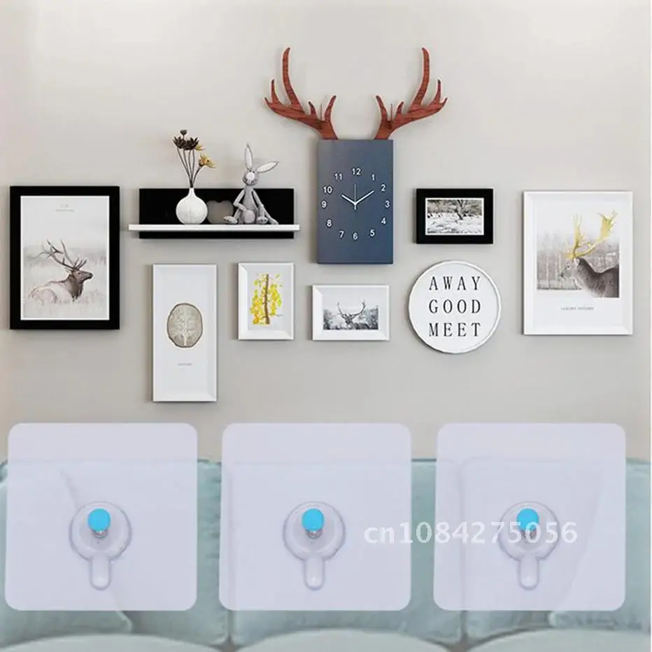 

4/8/12/16/20pcs/lot Frame Holder Picture Rack Wall Decoration Hanger Picture Multi-use Self-adhesive Painting Hook