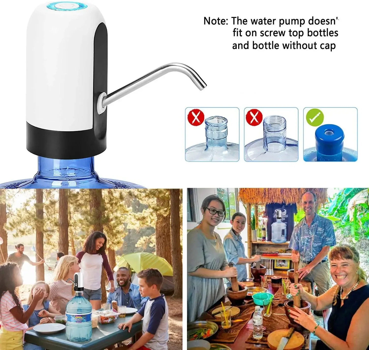 Pompe à eau électrique portable avec chargement usb silencieuse_voghion.com