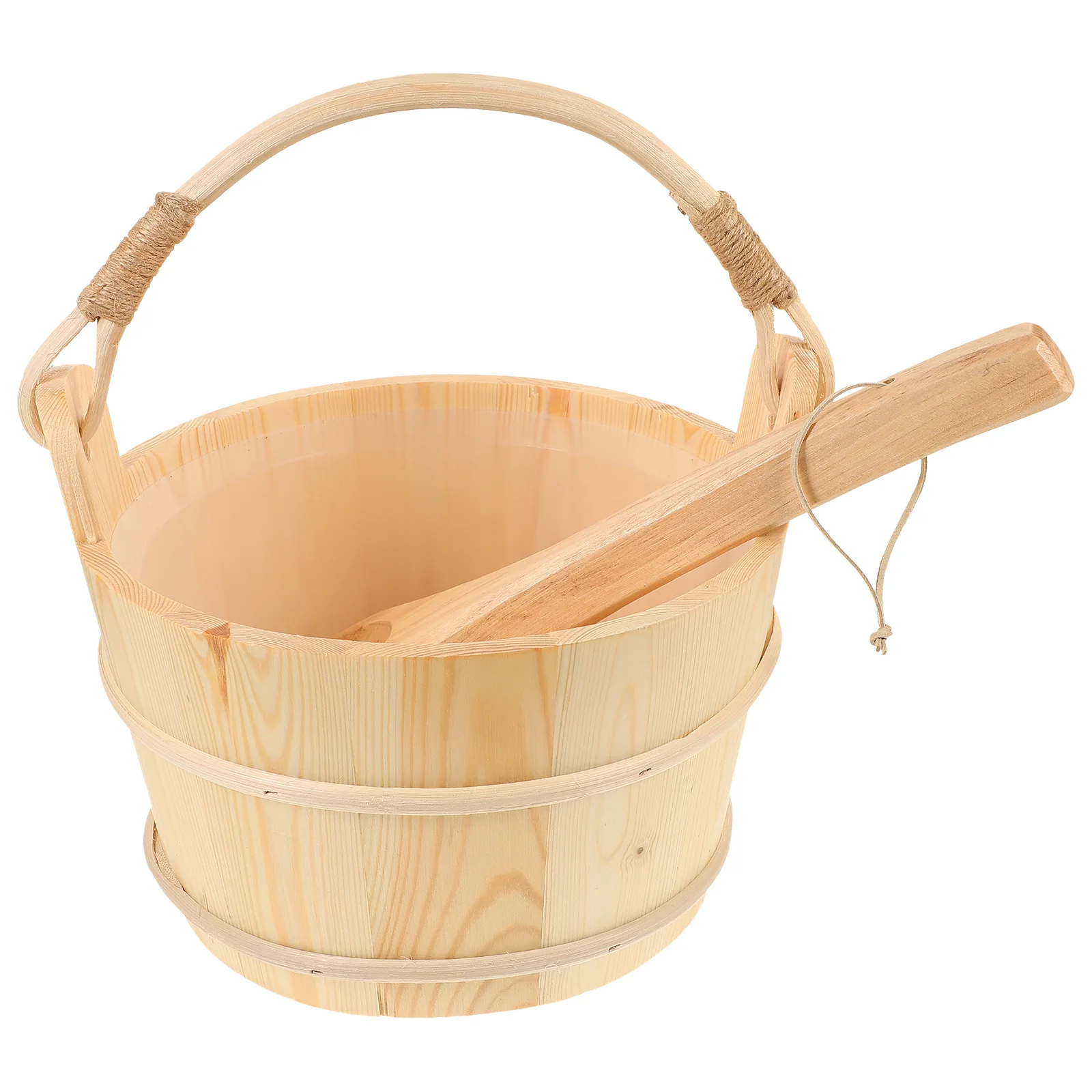 

Sauna Bucket Wooden Ladle Bath Wood Spa Water Set Barrel Tub Foot Scoop Bathing Pail Spoon Shower Accessories Handmade Soaking