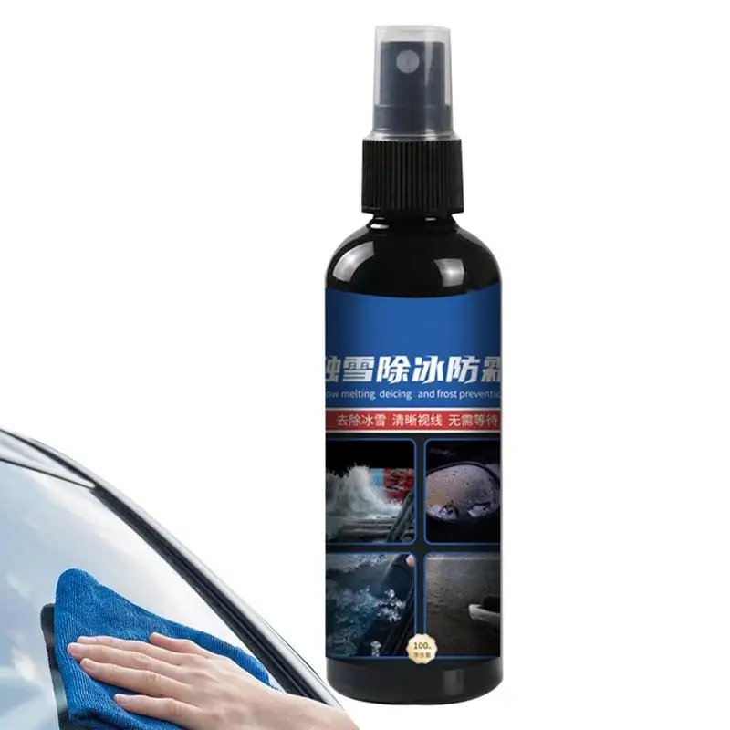 

Car Defrosting Liquid 100ml Car Defrosting Agent Ice Snow Melting Spray Winter Riding Necessities For Exhaust Pipe Headlights