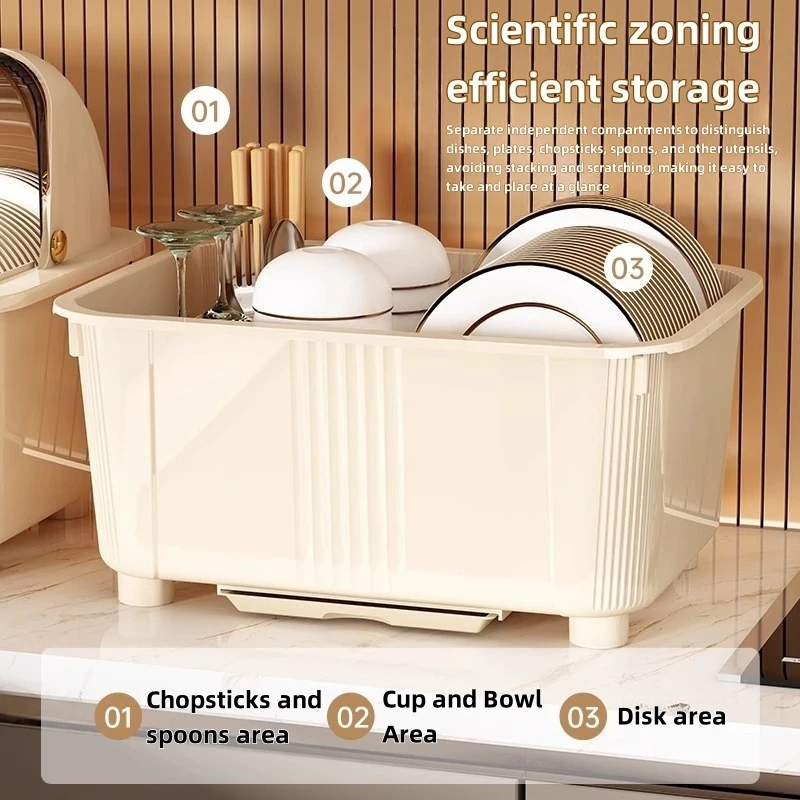 سعة كبيرة وعاء المطبخ التخزين المنظم طبق الرف الغب...