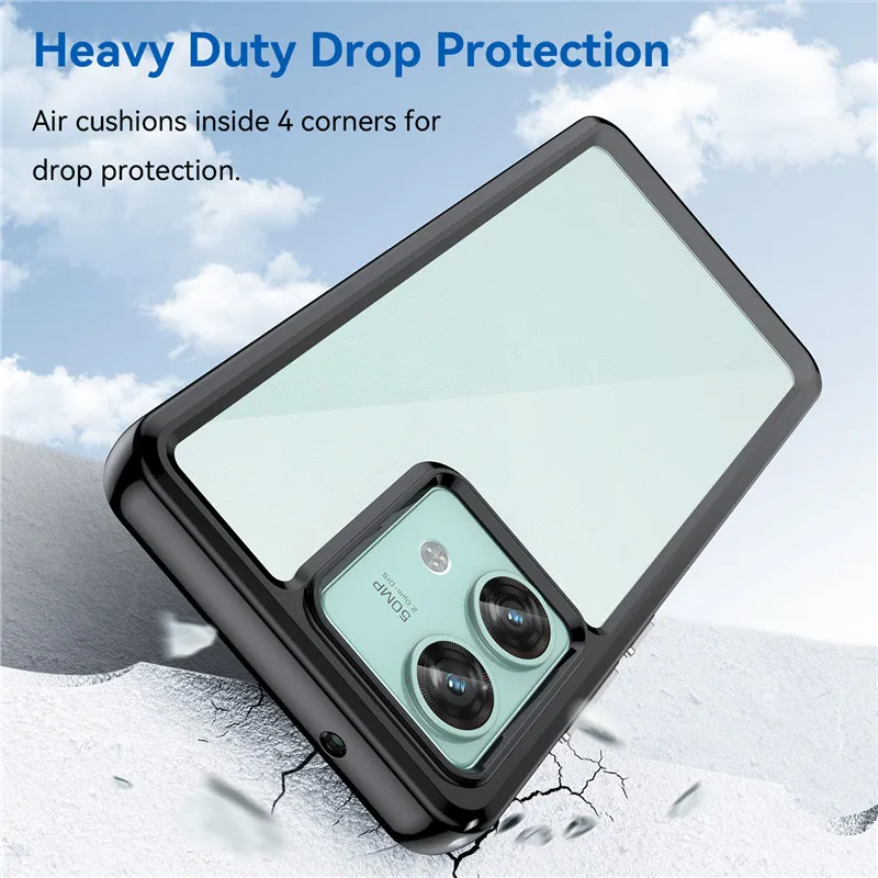 Colorful Soft Edge Silicone Transparent Shockproof Bumper Case (6.55 inch)