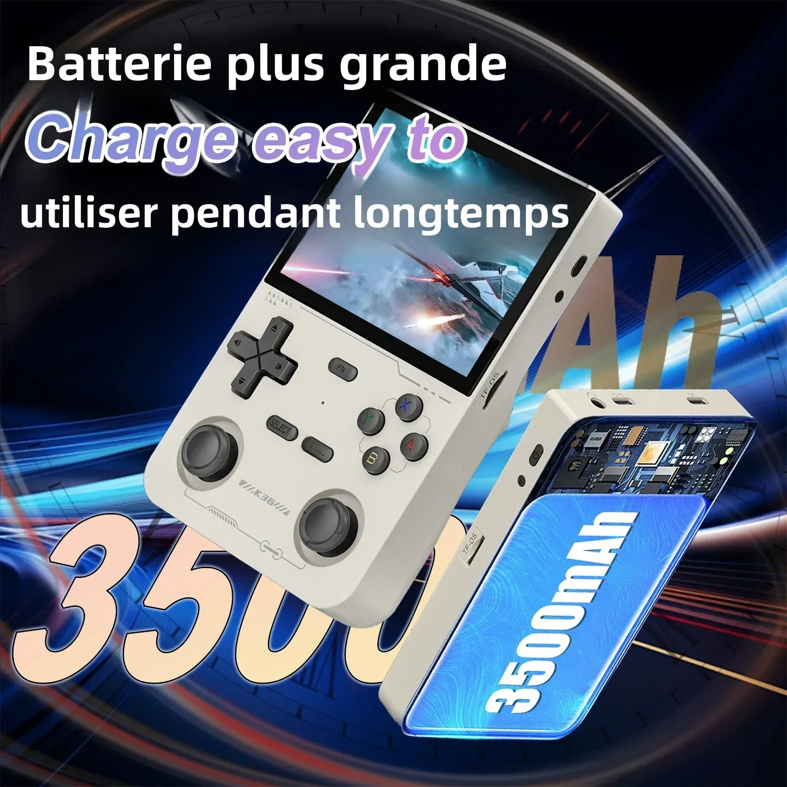 GAMINJA Open Source K36 Retro Handheld Video Game Console 16000 Games Emulator For PS1/PSP/DC/N64/SS 3.5 Inch IPS Screen_voghion.com