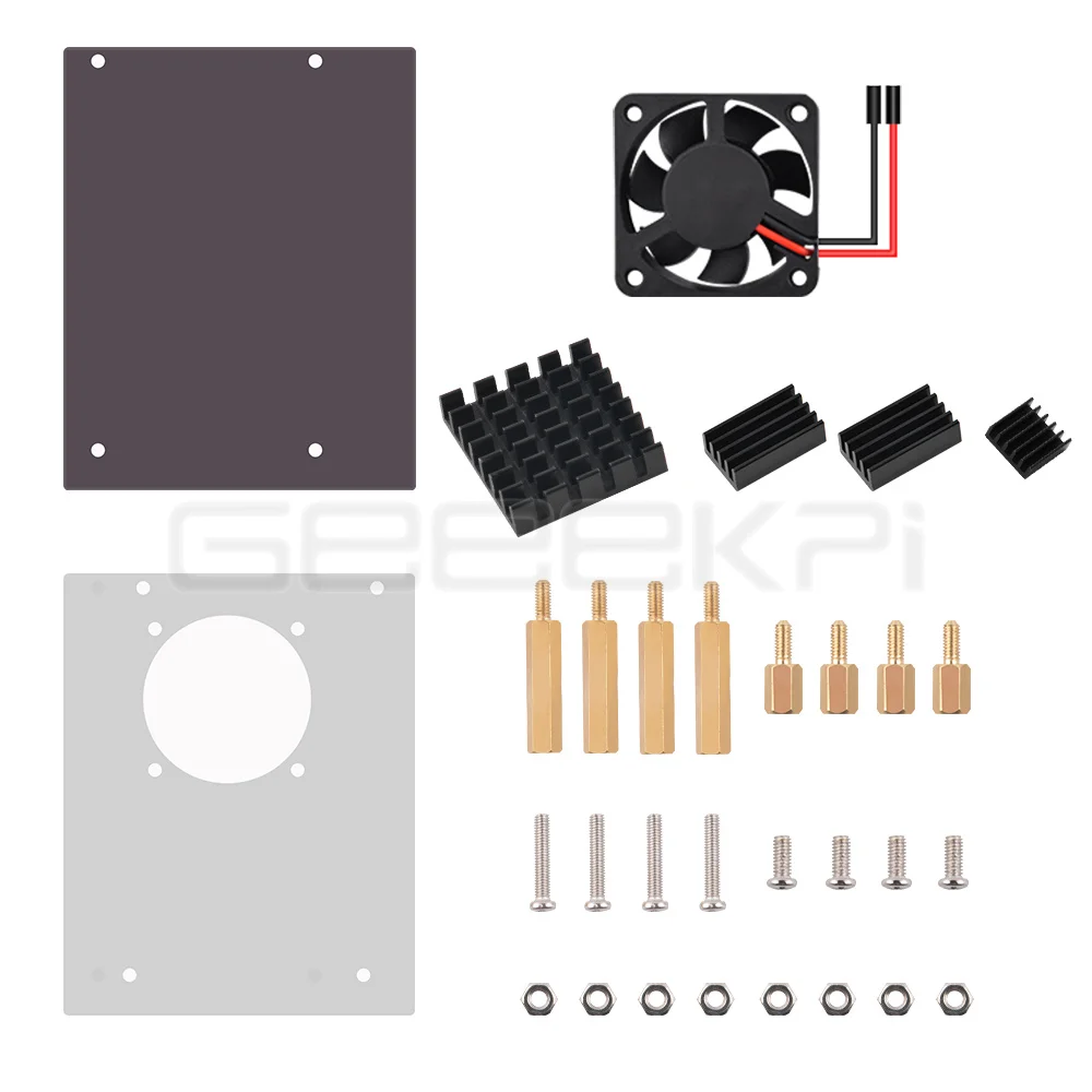 Geeekpi-laranja pi Case Plus 5v 3.6a Usb-c Kit de Alimentação Ventilador de Refrigeração 40 mm Pcs Dissipadores de Alumínio - Imagem 6