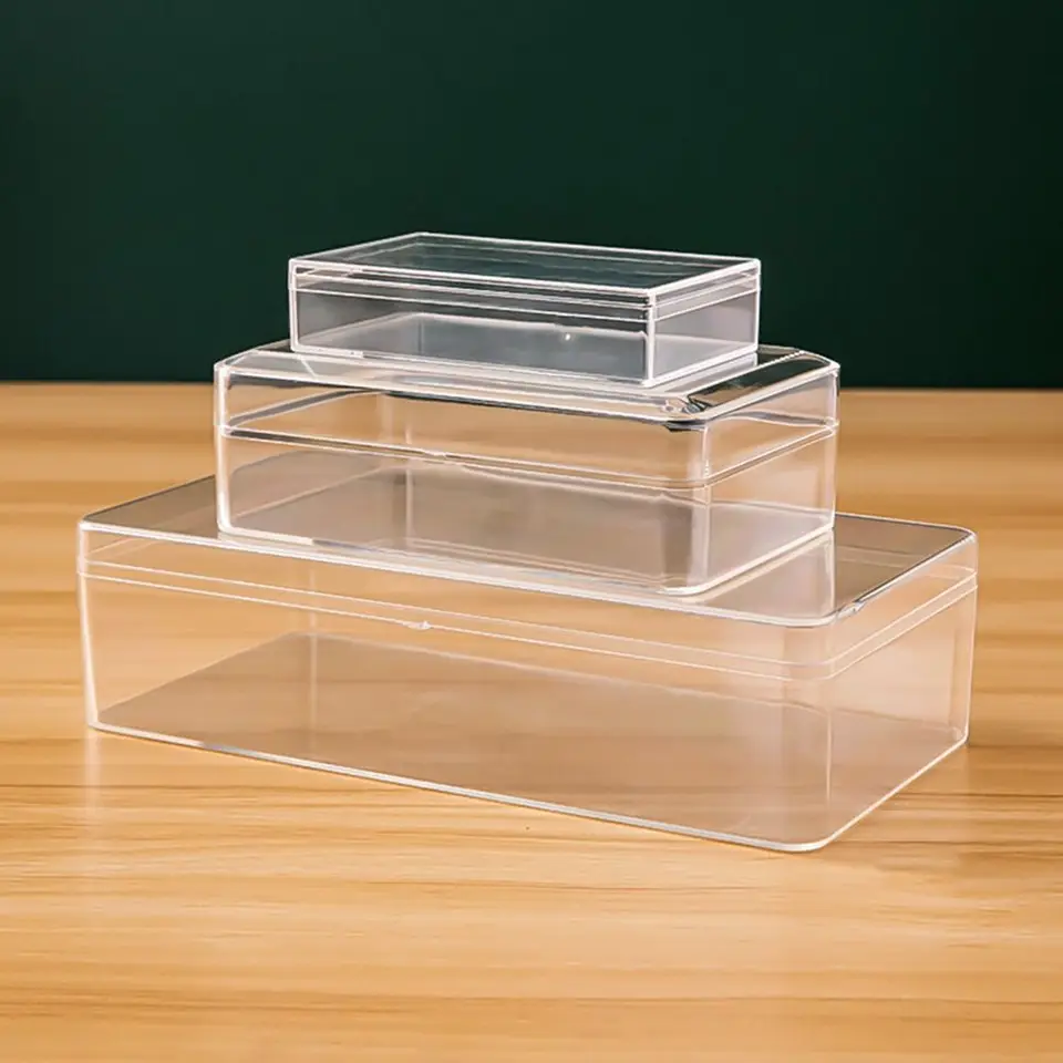 7 Pezzi Scatola in Acrilico con Coperchio Confezione Regalo Trasparente Cubo Scatola di gioielli Mini contenitori per scatole Box In Box Misure differenti per matrimonio compleanno (2,5-10cm