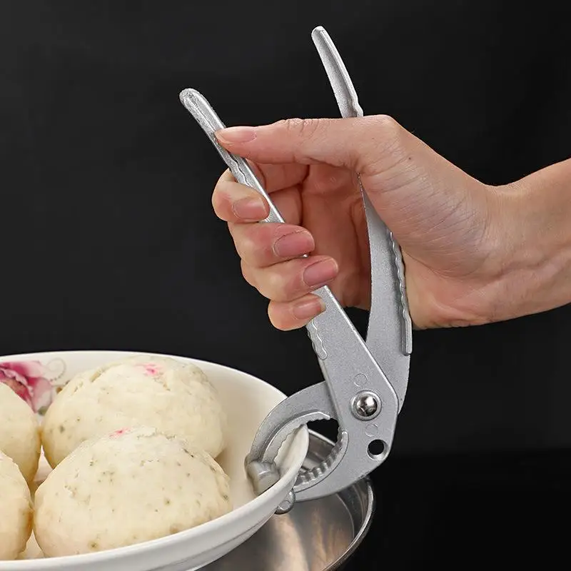 Küchenwerkzeug aus Aluminiumlegierung, 1 Stück tragbarer Outdoor-Camping-BBQ-Topf-Pfanne-Greifer-Clip, Picknick-Kochgeschirr-Griffhalter – Detail 2