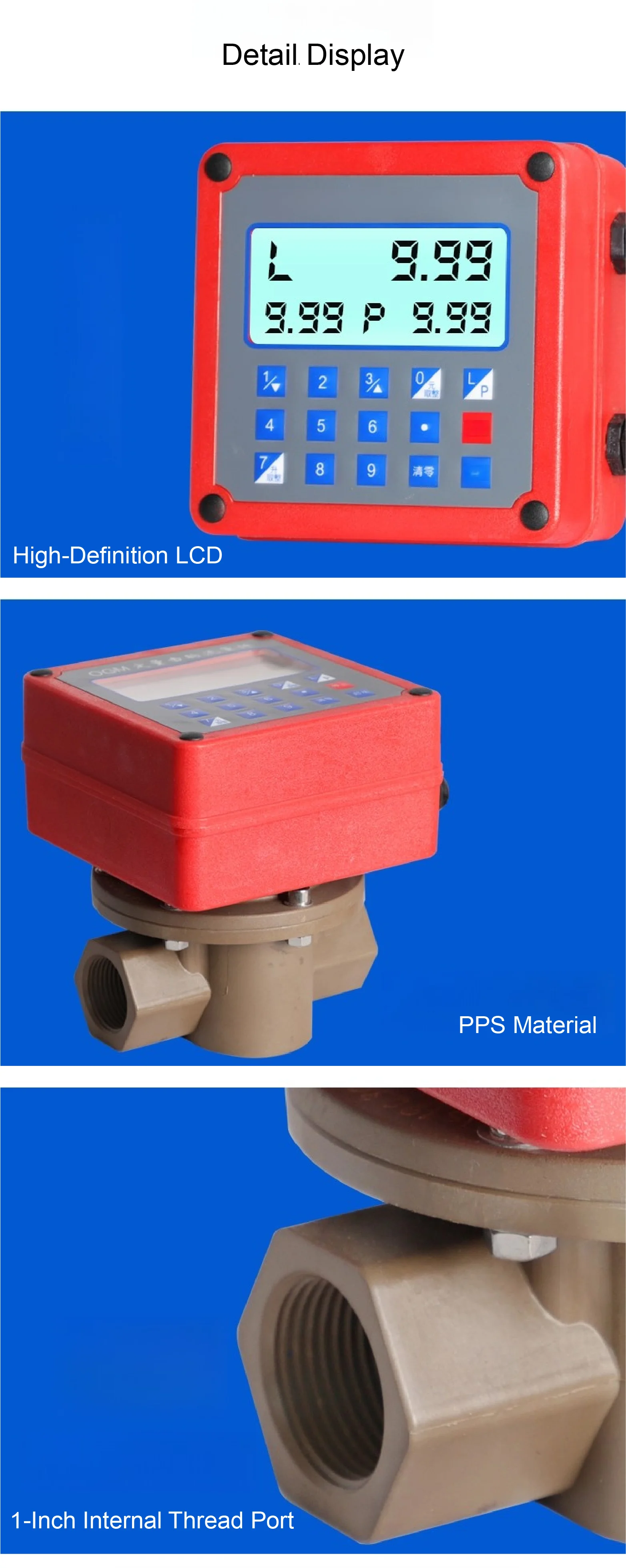 Batching Oval Gear Flow Meter OGF20 Digital Fuel Oil Diesel Flowmeter DN25 1 Inc