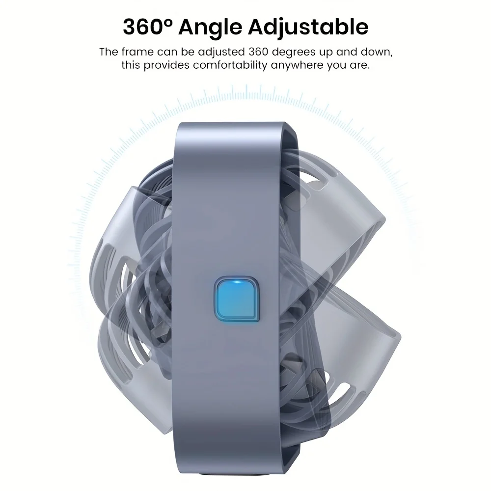 Compact USB Mini Portable Fan with 360° Adjustable Head and Quiet Multi-Speed Settings