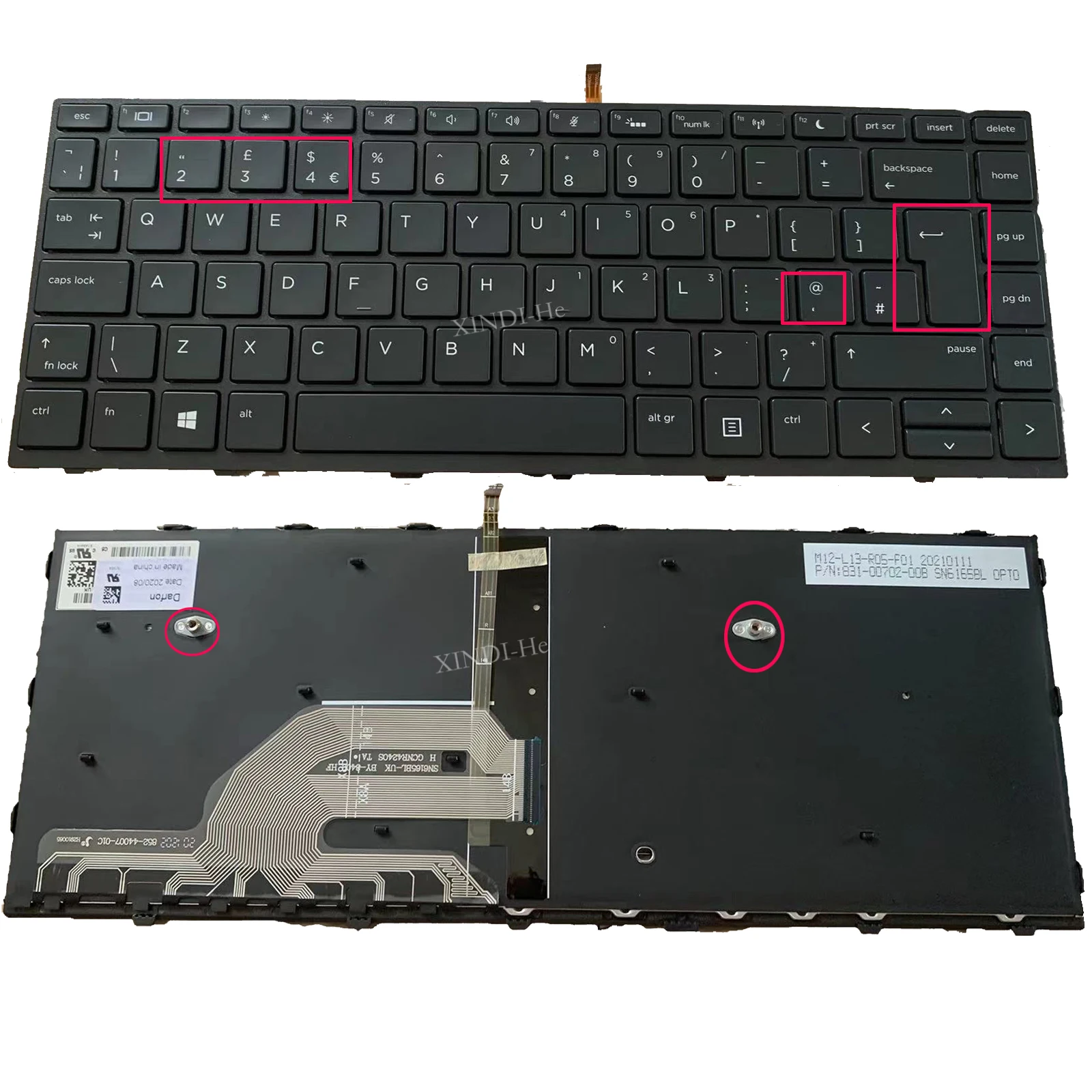 Tastiera Per Laptop Retroilluminata Nel Regno Unito Per Hp Probook 430 G5 440 G5 445 G5 Layout Uk