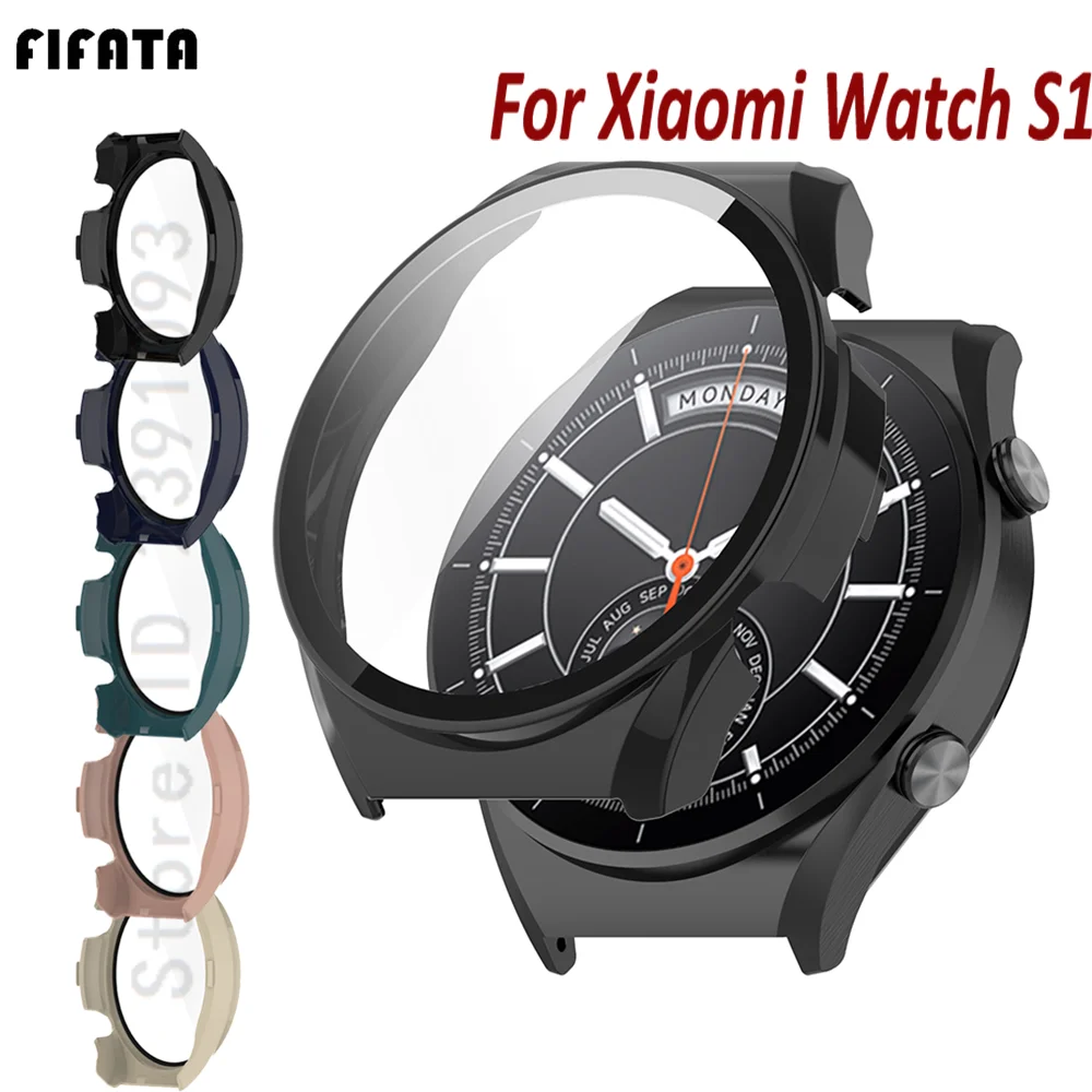 Premium Screen Glass Protector Case for Smartwatches - Durable PC Hard Edge Protective Bumper Cover Accessories