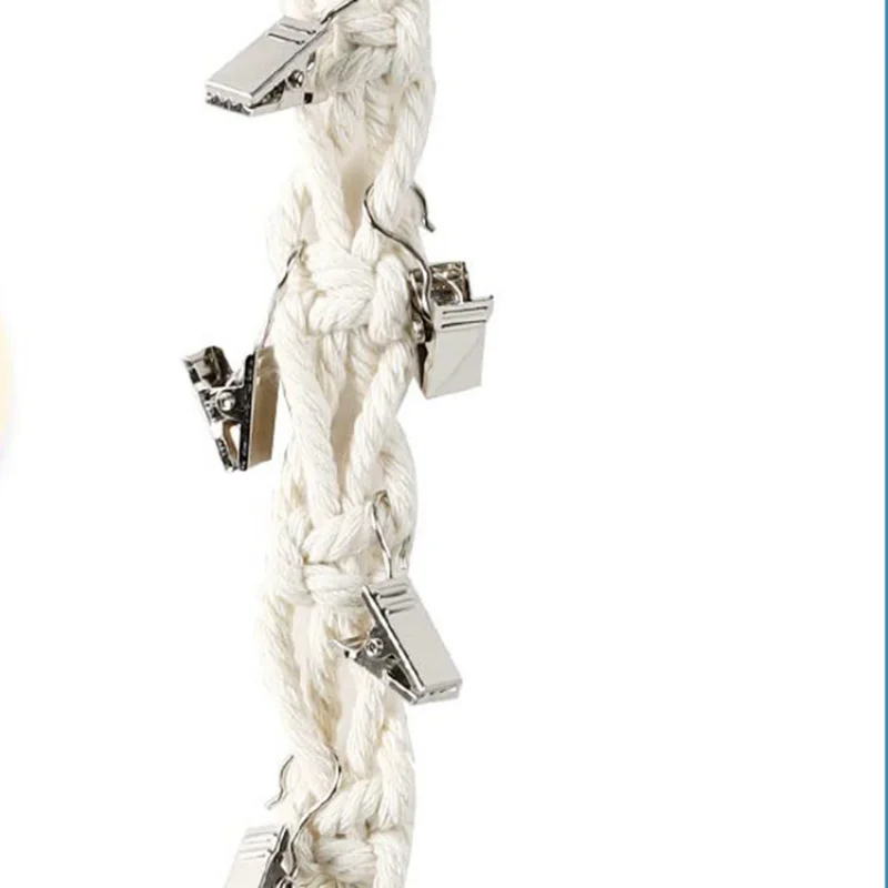 1/2pcs Hand-woven Cotton Rope Plush Toy Net Bag Storage Hanging Chain Bag Hat Sock Clip Hanging