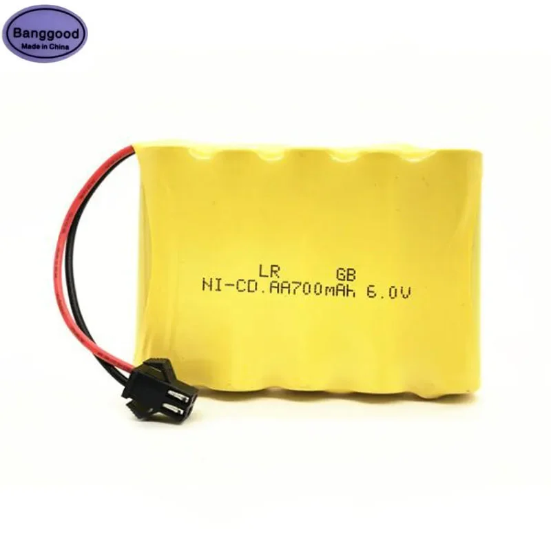 

New 6.0V 700mAh 5x AA NI-CD NiCD RC Rechargeable Battery Pack for Helicopter Robot Car Toys with SM Connect Plug