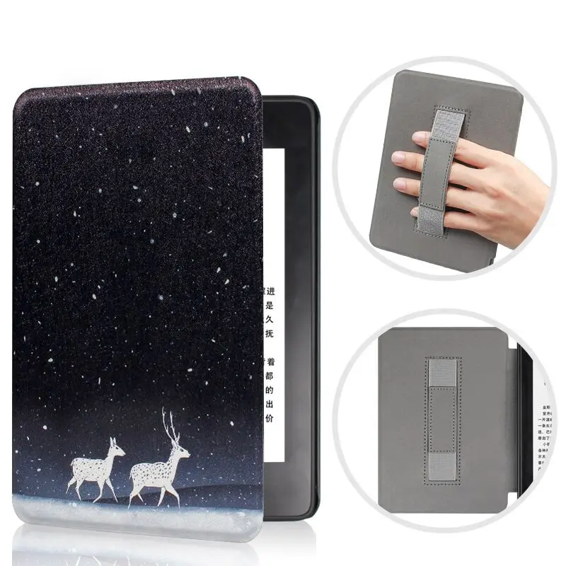 Premium Leather E-Reader Case with Screen Protector and Hand Strap, Auto Wake/Sleep Feature