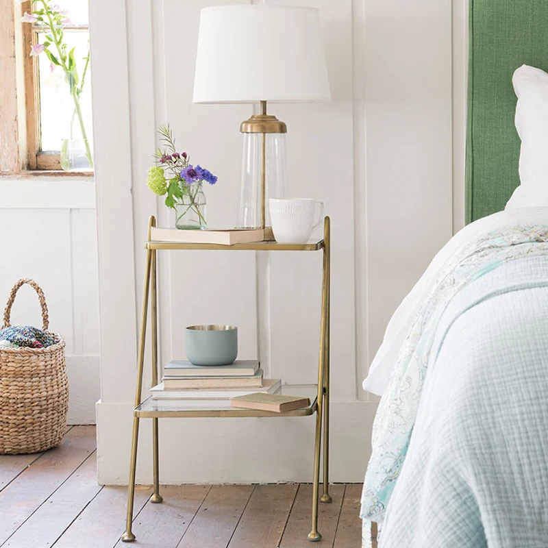 

Bedside table, light luxury, modern and minimalist, small ultra narrow internet famous Instagram style Nordic shelf