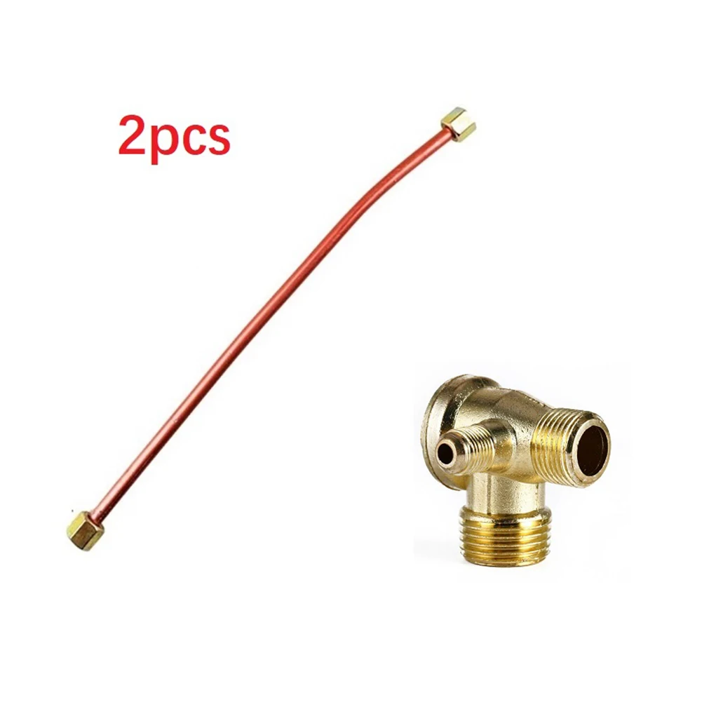 Air Compressor Exhaust Tube Replacement 200mm Exhaust Tube With 3 Port Zinc Alloy Check Valve