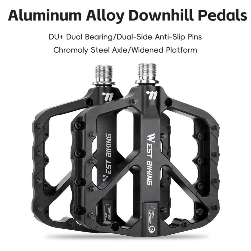 WEST BIKING Pedali per bici Pedale per bicicletta da discesa DU Cuscinetto Pedali MTB antiscivolo BMX DH Dirt Jump Pedali per bici Accessori per ciclismo