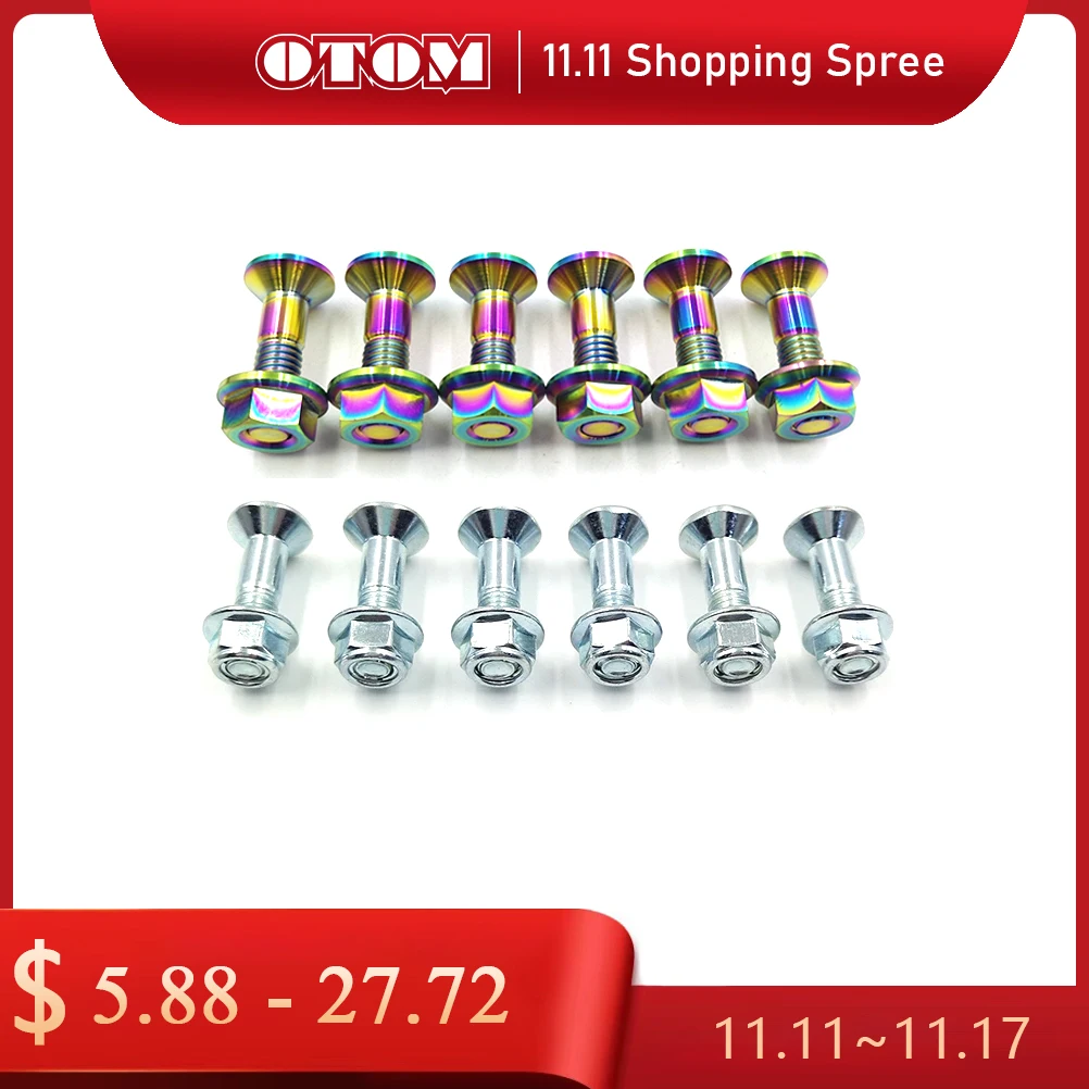 6PCS Sprocket Bolt Kit M8 Aluminium Alloy Nickel Plated Replacement For Yamaha Yz Yzf