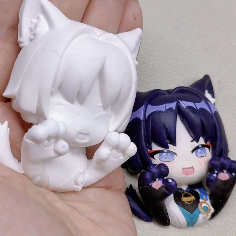 

Hot Genshin Impact Wanderer Scaramouche Children's Diy Handmade Toys Plaster Dolls Painted Graffiti Small Plaster Coloring Toys