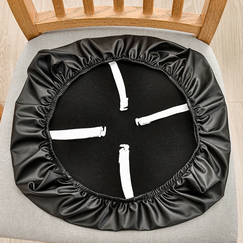 Chair Cover 1 Piece Waterproof PU Fabric Stretch Seat Cushion Cover Big Elastic For Dining Home Party