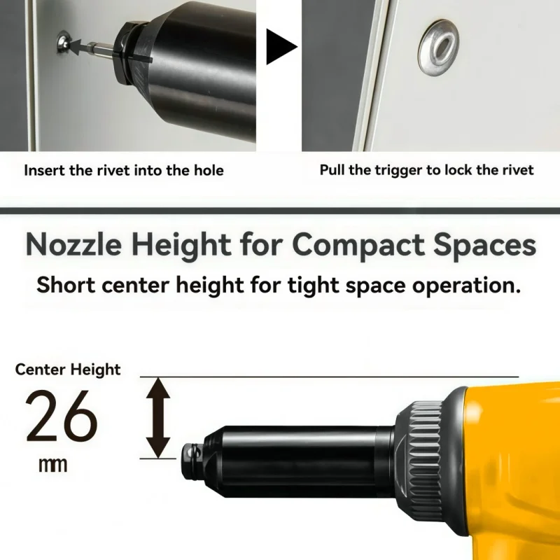 KYS 2.4-6.4MM Electric Rivet Gun Cordless Brushless Industrial Grade powet tool