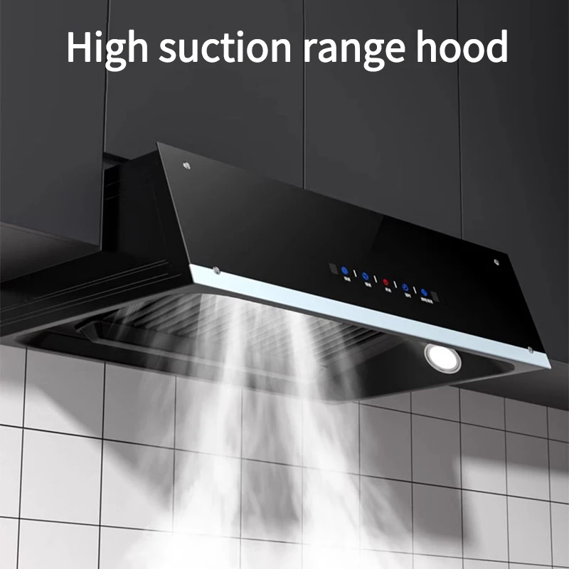 Strong Suction Force Kitchen Suction Hoods Home Kitchen 150-200W Top Exhaust Cooker Major Appliance Home Tempered Glass