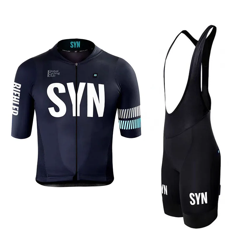 SYN Summer cycling clothes men's jerseys road cycling short sleeved sets bibs quick drying clothes breathable cycling shirt 3