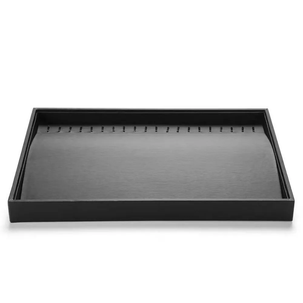 Stackable Black Jewelry Display Tray with Multi-Compartment Storage