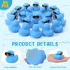 6/12/24/36PC Mini Rubber Ducks Blue with Sunglasses Sets Duck Toys Squeaky Rubber Ducks Cute Float  Duckies for Birthday 2