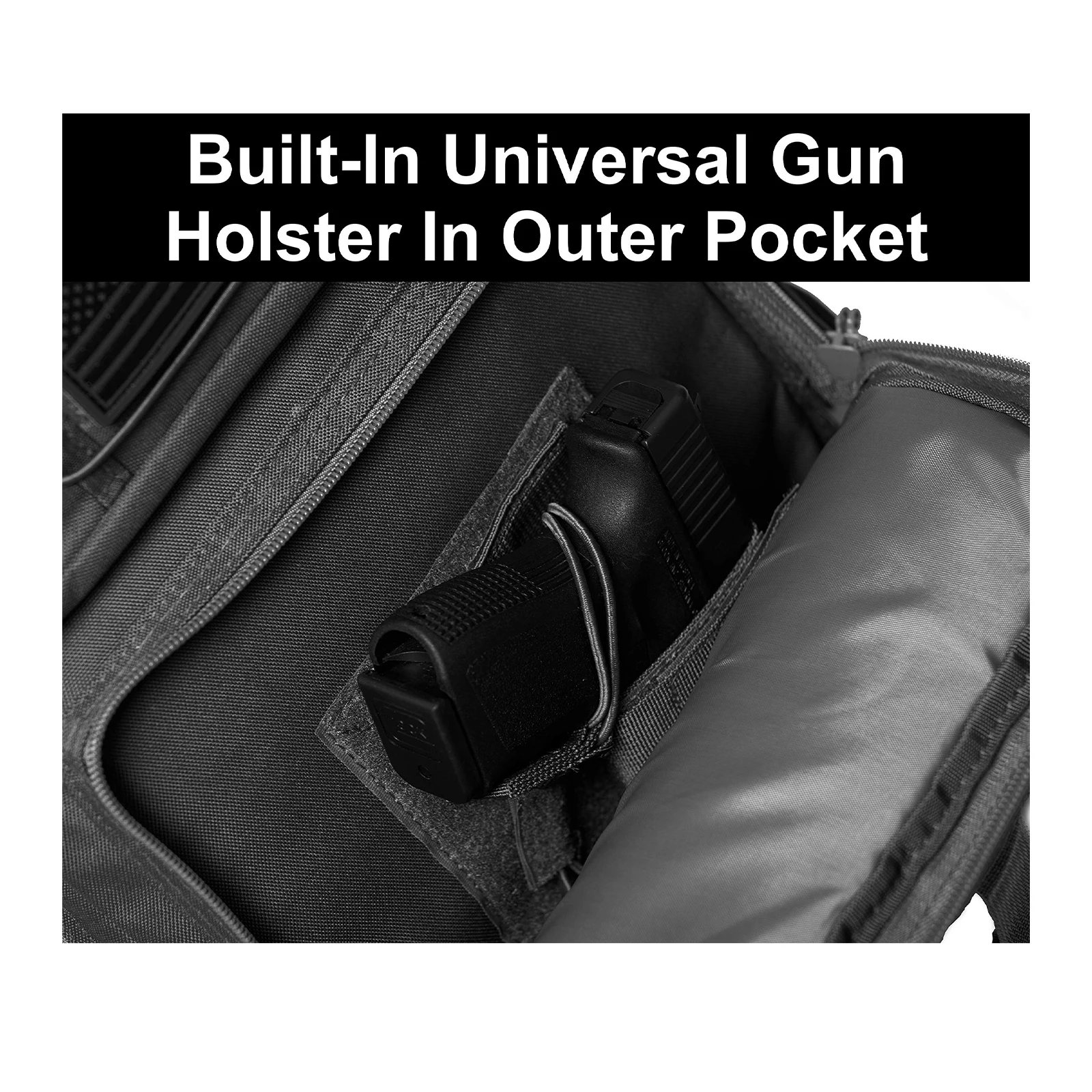 Waterproof Black Tactical Backpack for Camping Hiking