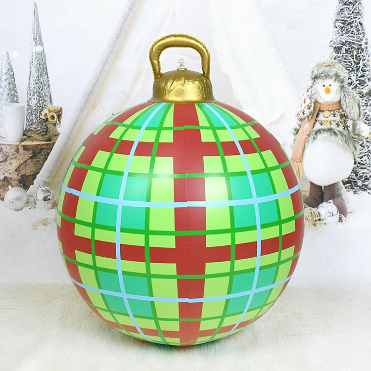 thumbnail image 1 of Bola inflable de Navidad para exteriores, 60 cm, decorada, PVC, bolas grandes, decoración para árboles de Navidad, juguete sin luz, regalo de Navidad, 1 of 5