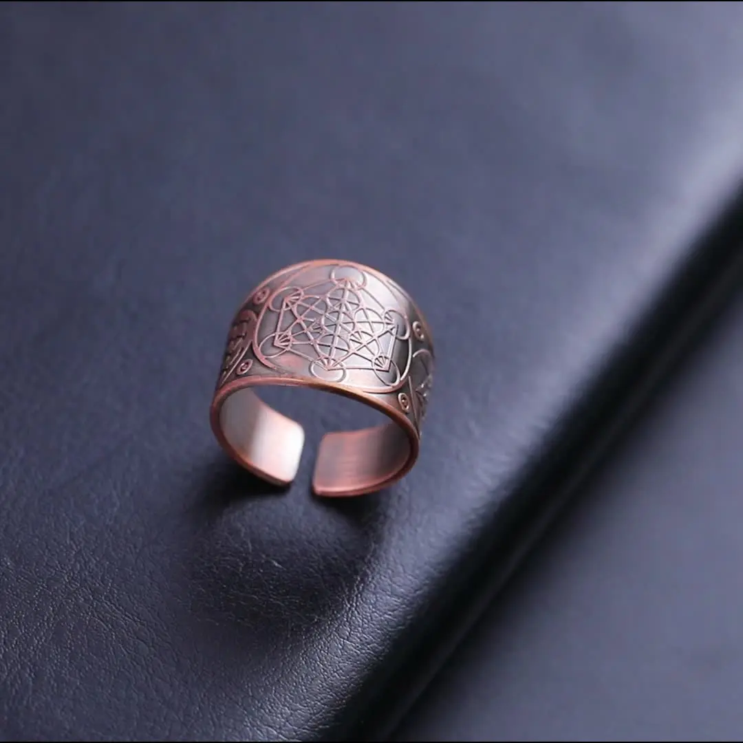 Siegel Der 7 Erzengel Ring - Metatron Würfel & Lilith Schutz Amulett