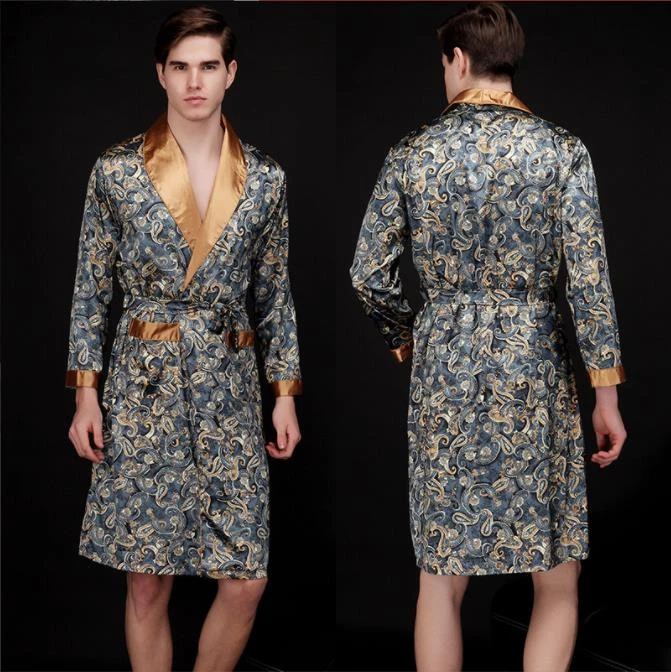Mens Summer Robe Dressing Gown Comfortable Mens Robe Apparel Mens